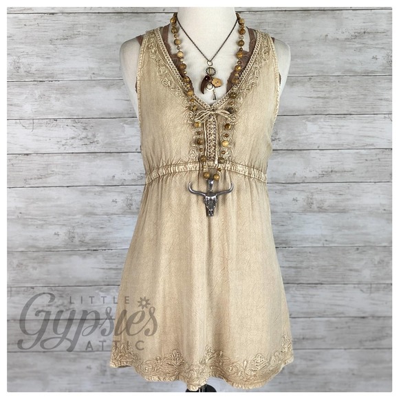 Earthbound Trading Co. Tops - Earthbound Rustic Boho Tunic Top